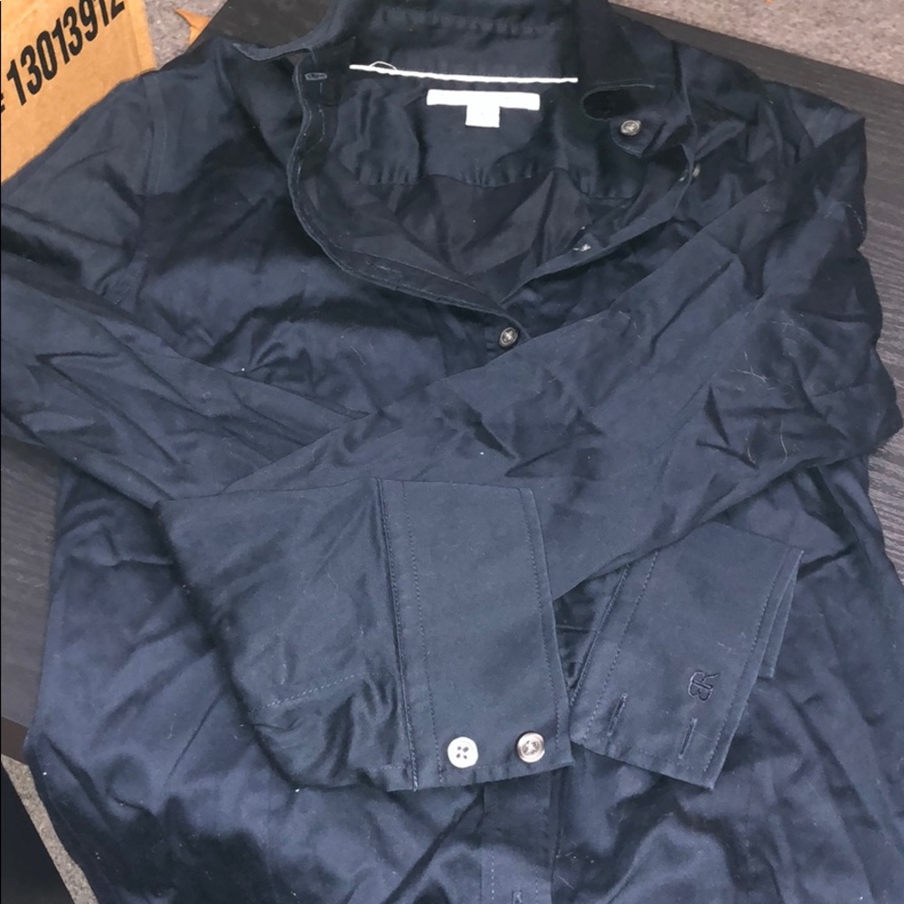 Navy Blue Banana Republic Button Down Blouse NWOT